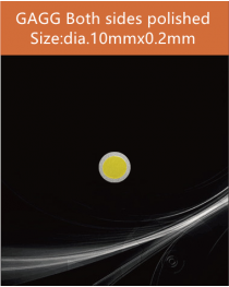 GAGG Ce scintillation crystal, GAGG Ce crystal, GAGG scintillator, Ce:Gd3Al2Ga3O12 crystal, dia.10x0.2mm